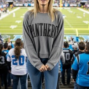 47 Brand Gray Panthers Women's Crew Neck Sweater